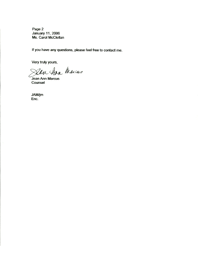 Jan 11, 2006 Response, Page 2